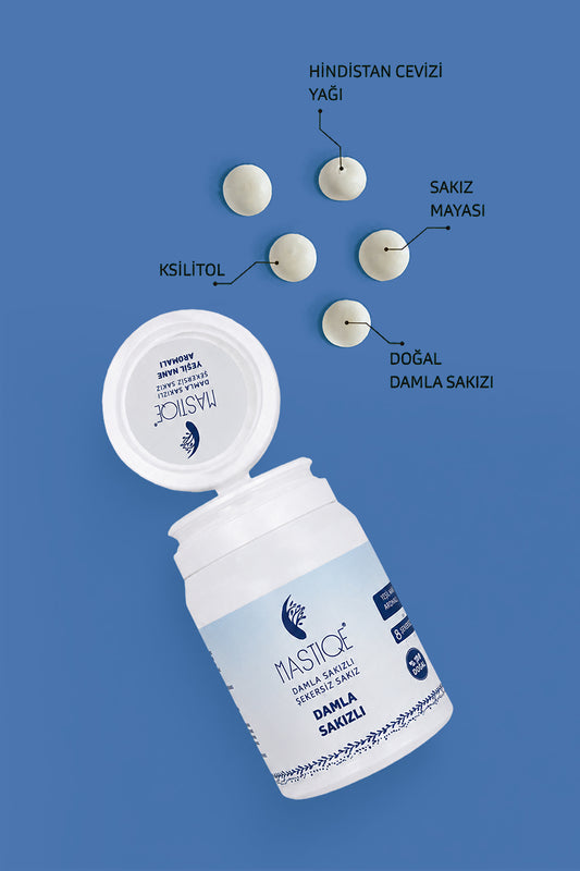 Doğal Damla Sakızlı Şekersiz Sakız-Sade 40Gr Şişex8 Adet