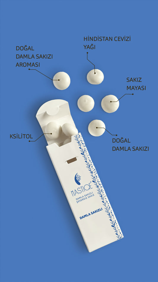 Doğal Damla Sakızlı Şekersiz Sakız-Sade 20 Grx12 Adet