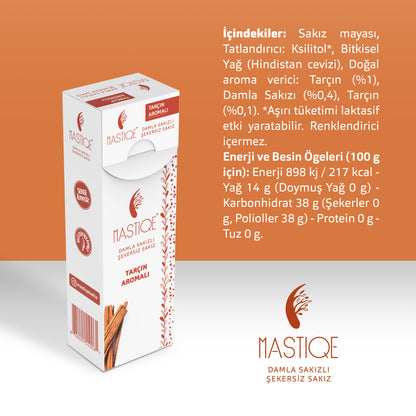 Doğal Tarçın Aromalı Damla Sakızlı Şekersiz Sakız 20 Grx12 Adet