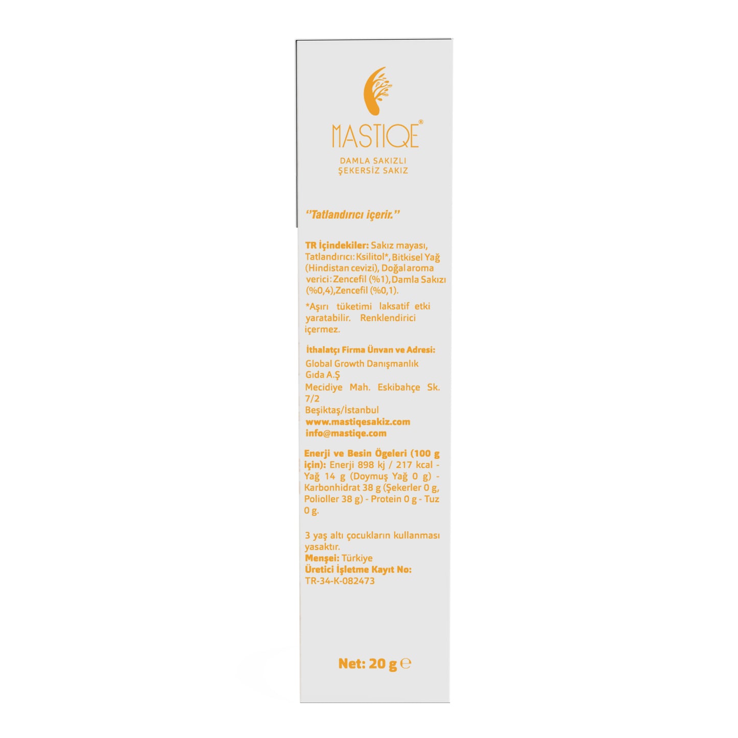 Doğal Zencefil Aromalı Damla Sakızlı Şekersiz Sakız 20 Grx12 Adet