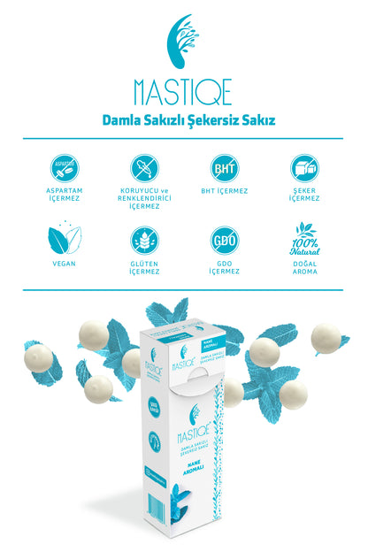 Doğal Nane Aromalı Damla Sakızlı Şekersiz Sakız 20 Grx12 Adet