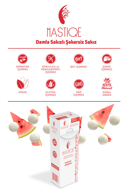Doğal Karpuz Aromalı Damla Sakızlı Şekersiz Sakız 20 Grx12 Adet