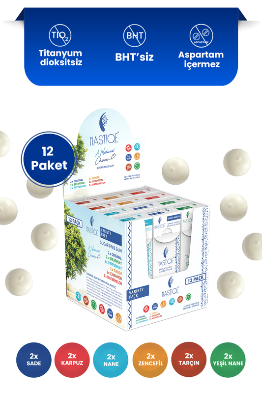 Doğal Damla Sakızlı Şekersiz Sakız-Karma 20 Grx12 Adet